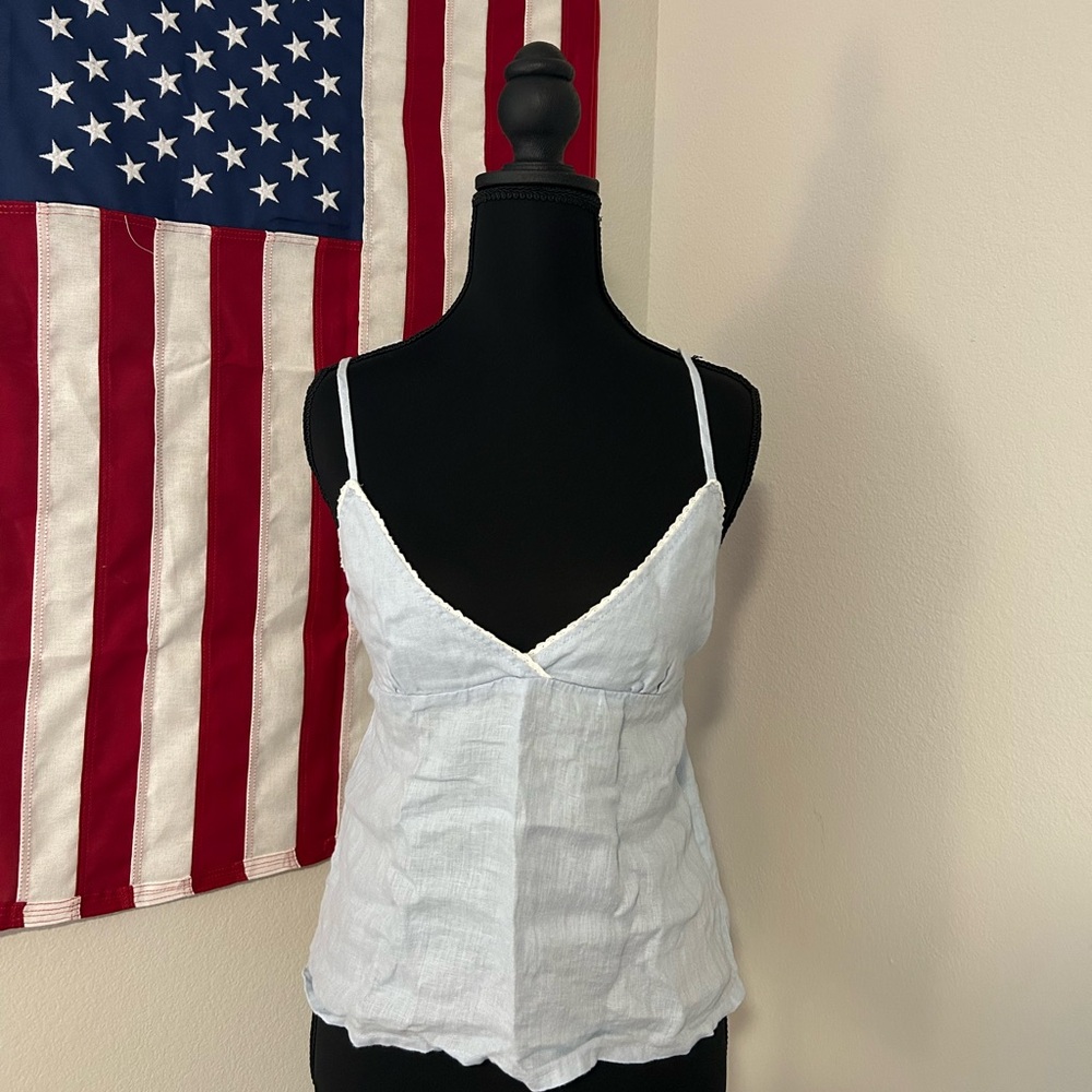 Light Blue Linen Brandy Melville Top